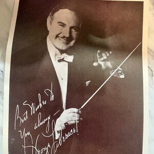 Singer George Liberace Facsimile Signed 4x6 Promo Photo Black & White Vintage